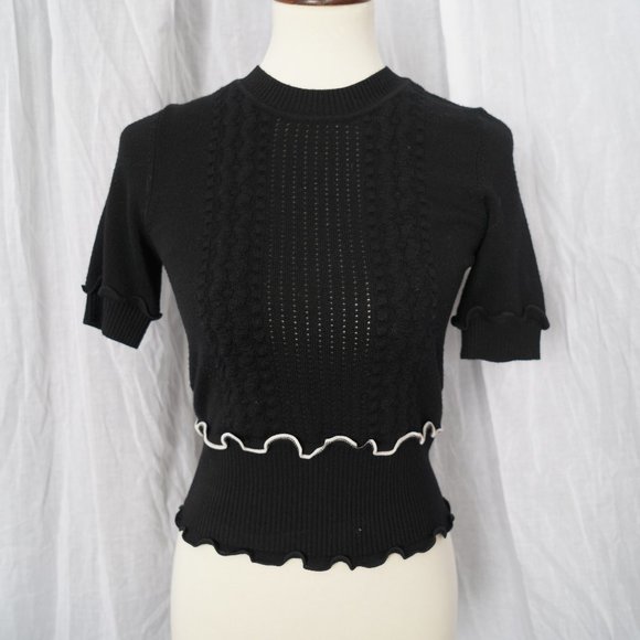3.1 Phillip Lim Sweaters - 3.1 Phillip Lim Black Sweater with Ruffles